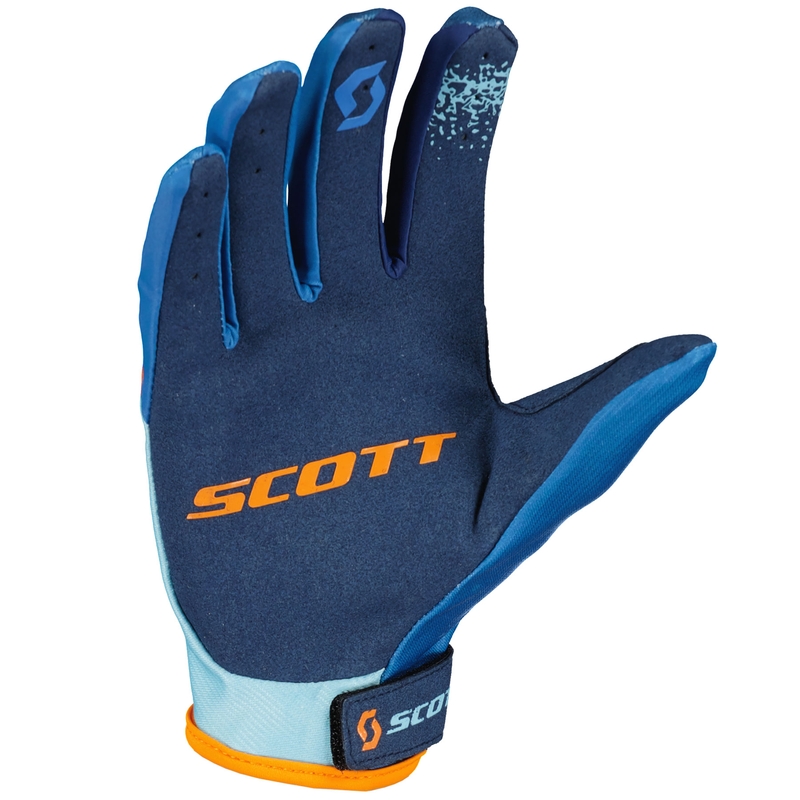 Guantes de motocross para niños SCOTT 350 FURY EVO Azul-Naranja