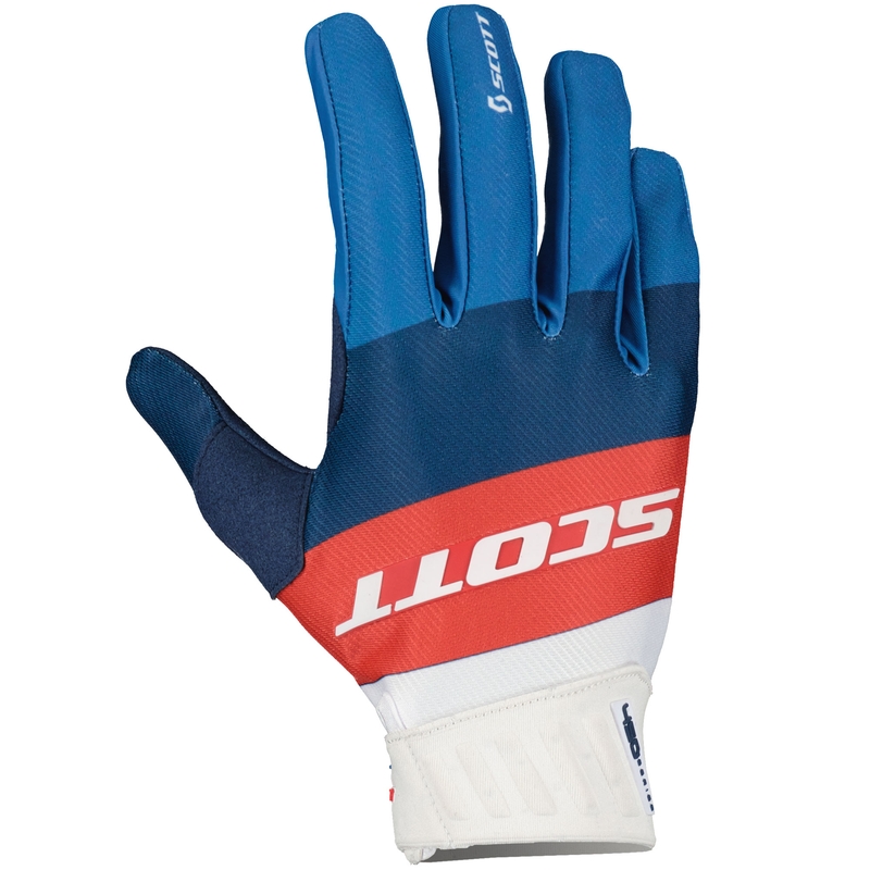Guantes de motocross SCOTT 450 ANGLED azul-rojo