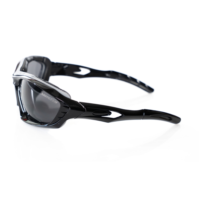 Gafas de sol para cascos abiertos MotoZem Drift negras