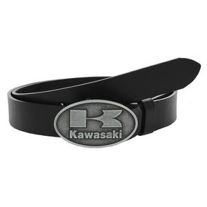 Cinturón de moto de cuero con hebilla Kawasaki