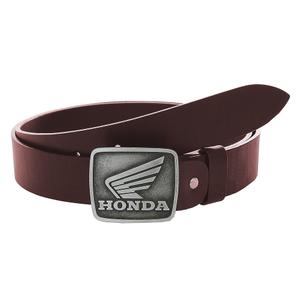 Cinturón moto de piel con hebilla Honda marrón