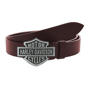 Cinturón moto de piel con hebilla Harley-Davidson marrón