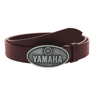 Cinturón moto de cuero con hebilla Yamaha marrón