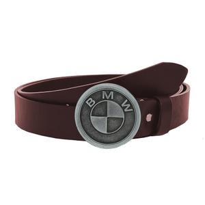 Cinturón moto de piel con hebilla BMW marrón