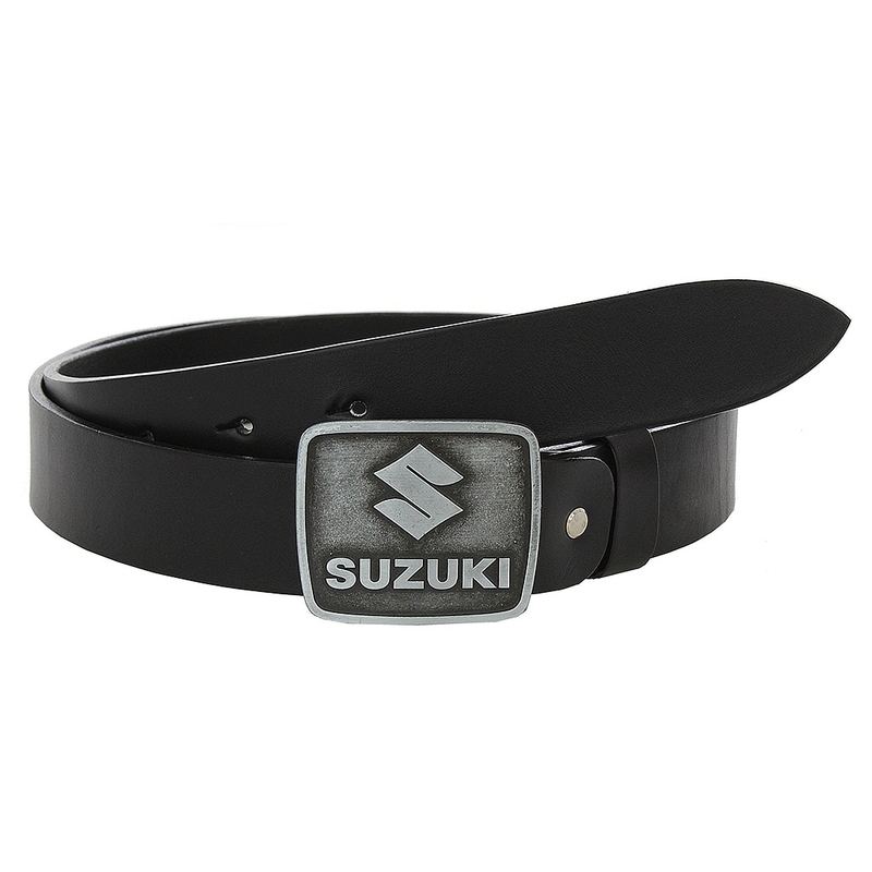 Cinturón de moto de cuero con hebilla Suzuki
