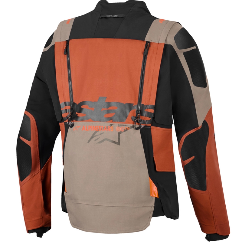 Chaqueta de moto Alpinestars Halo PRO Drystar XF marrón claro-naranja oscuro-negro