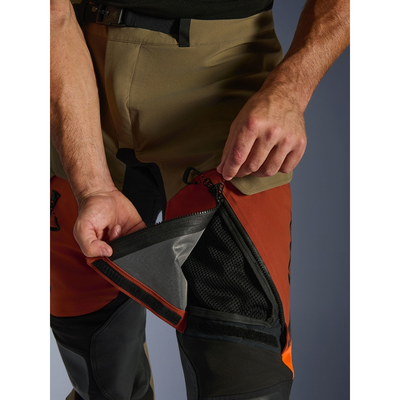 Pantalones de moto Alpinestars Halo PRO Drystar XF marrón claro-naranja oscuro-negro
