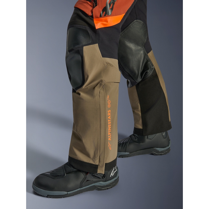 Pantalones de moto Alpinestars Halo PRO Drystar XF marrón claro-naranja oscuro-negro