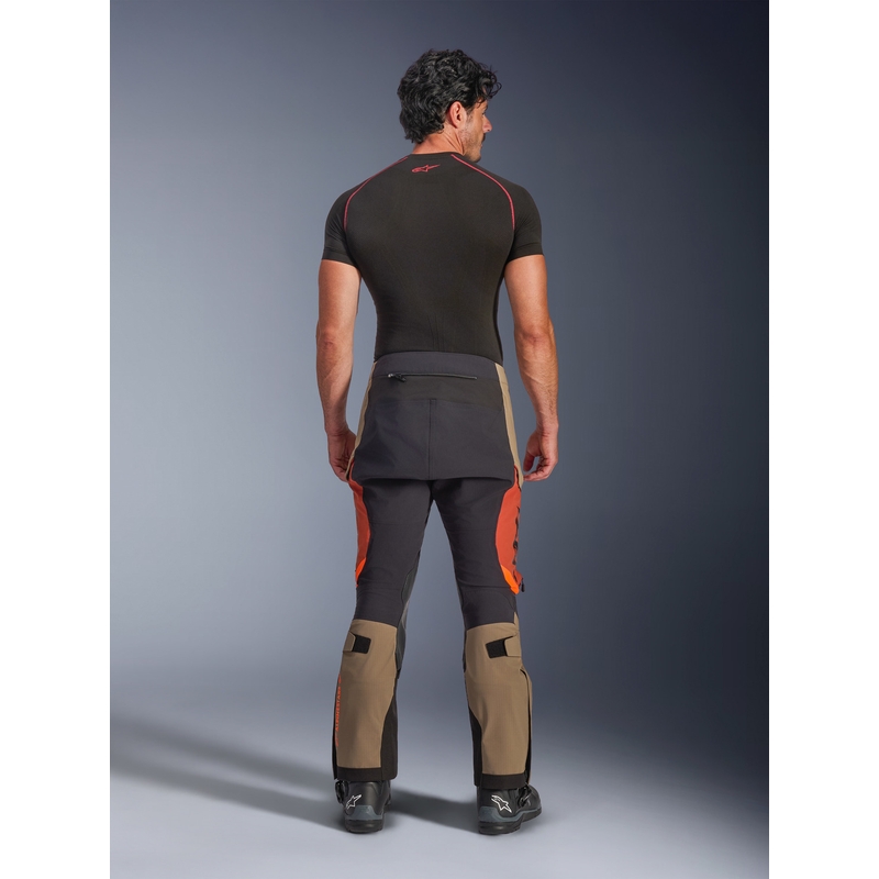 Pantalones de moto Alpinestars Halo PRO Drystar XF marrón claro-naranja oscuro-negro