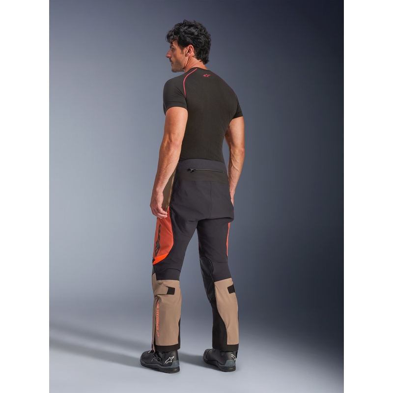 Pantalones de moto Alpinestars Halo PRO Drystar XF marrón claro-naranja oscuro-negro