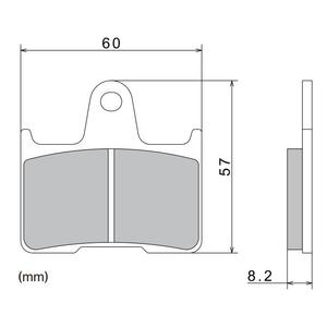Pastillas de freno NISSIN compuesto semimetálico 60x57x8,2 mm 2 uds