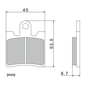 Pastillas de freno NISSIN compuesto semimetálico 40x53,5x8,7 mm 2 uds