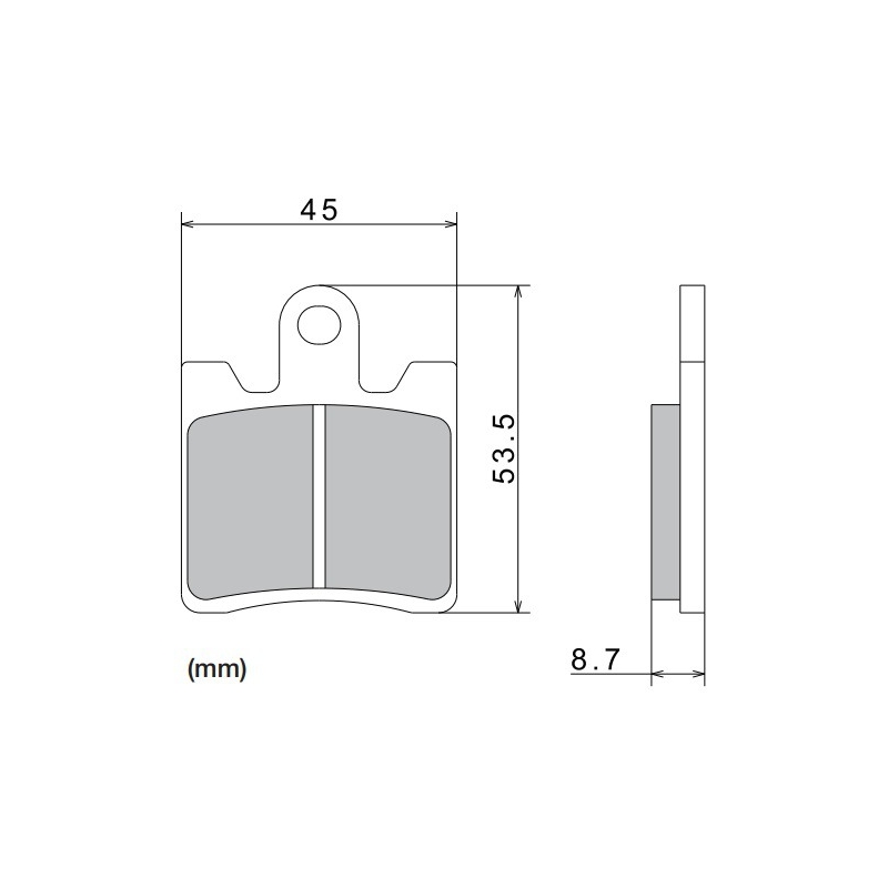 Pastillas de freno NISSIN compuesto semimetálico 40x53,5x8,7 mm 2 uds