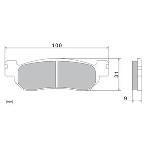 Pastillas de freno NISSIN compuesto semimetálico 100x31x9 mm 2 uds
