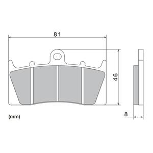 Pastillas de freno NISSIN compuesto semimetálico 81x46x8 mm 2 uds