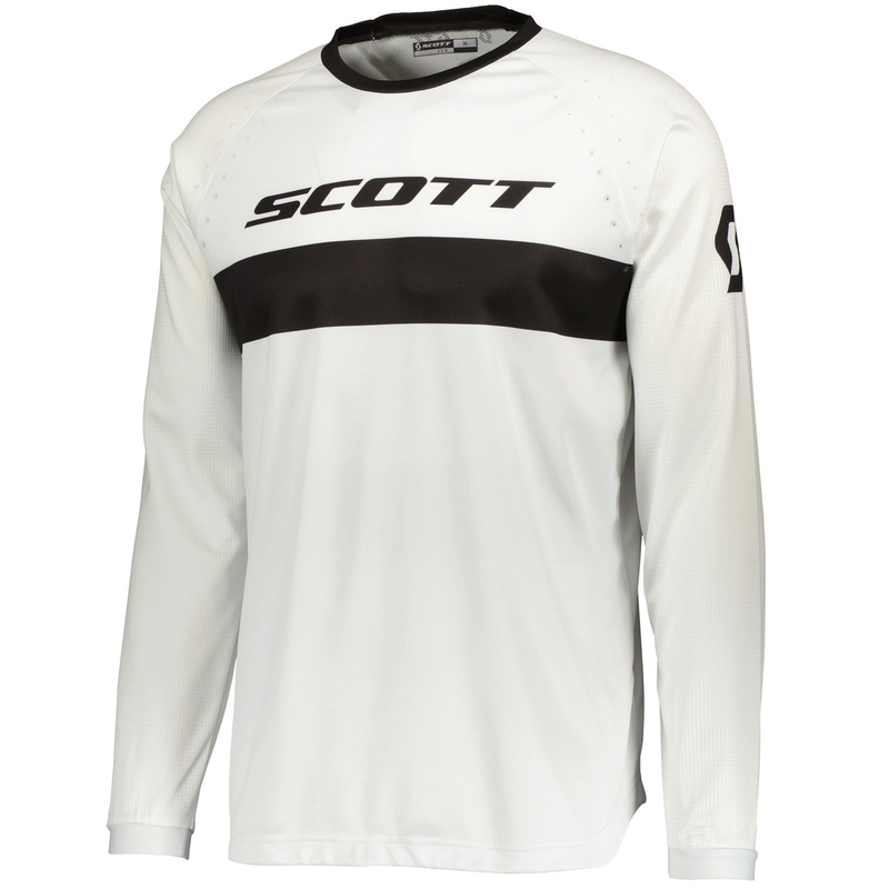 Camiseta de motocross SCOTT 350 SWAP EVO negra y blanca