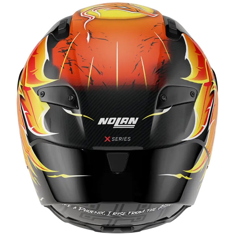 Casco integral de moto Nolan X-804 RS Ultra Carbon Replica Iannone 368 negro-rojo-naranja-amarillo