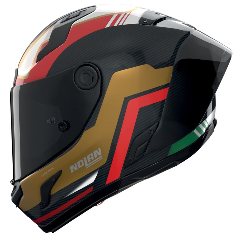 Casco integral de moto Nolan X-804 RS Ultra Carbon Piega negro brillante-dorado-rojo-verde