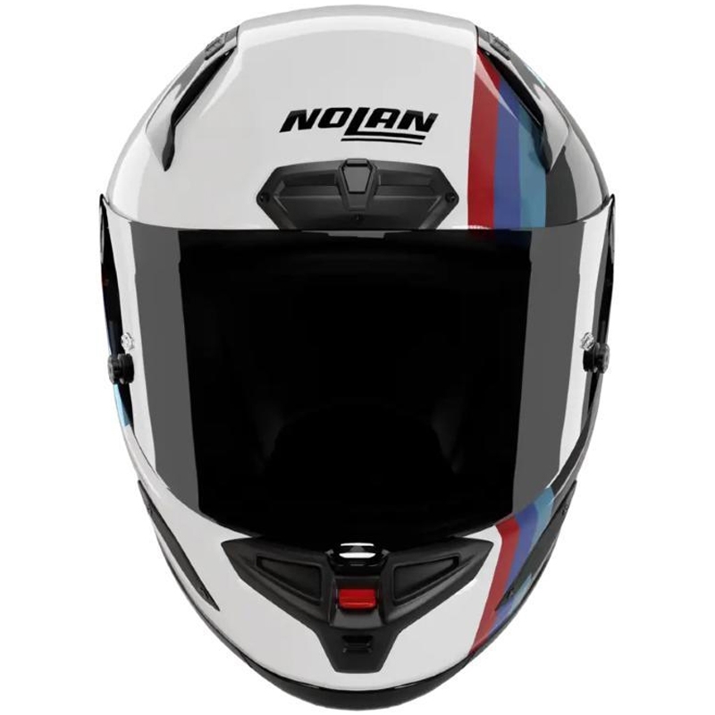 Casco integral de moto Nolan X-804 RS Ultra Carbon Gemini 365 gris brillante-blanco-azul-rojo