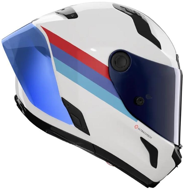 Casco integral de moto Nolan X-804 RS Ultra Carbon Gemini 365 gris brillante-blanco-azul-rojo