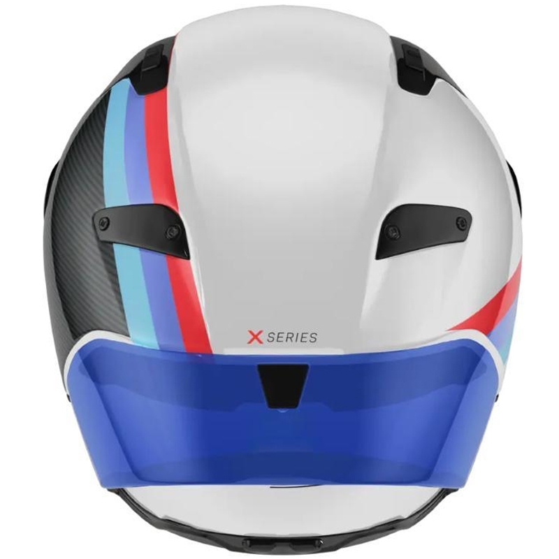 Casco integral de moto Nolan X-804 RS Ultra Carbon Gemini 365 gris brillante-blanco-azul-rojo