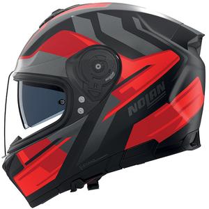 Casco integral de moto Nolan N80-8 Trittico 357 negro mate-rojo-antracita