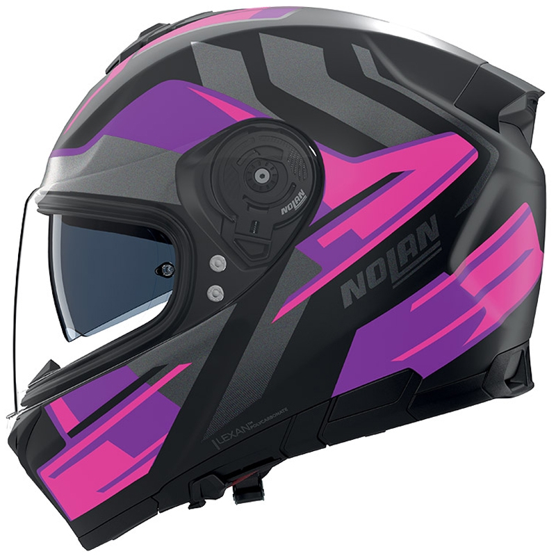 Casco integral de moto Nolan N80-8 Trittico 358 negro mate-rosa-antracita
