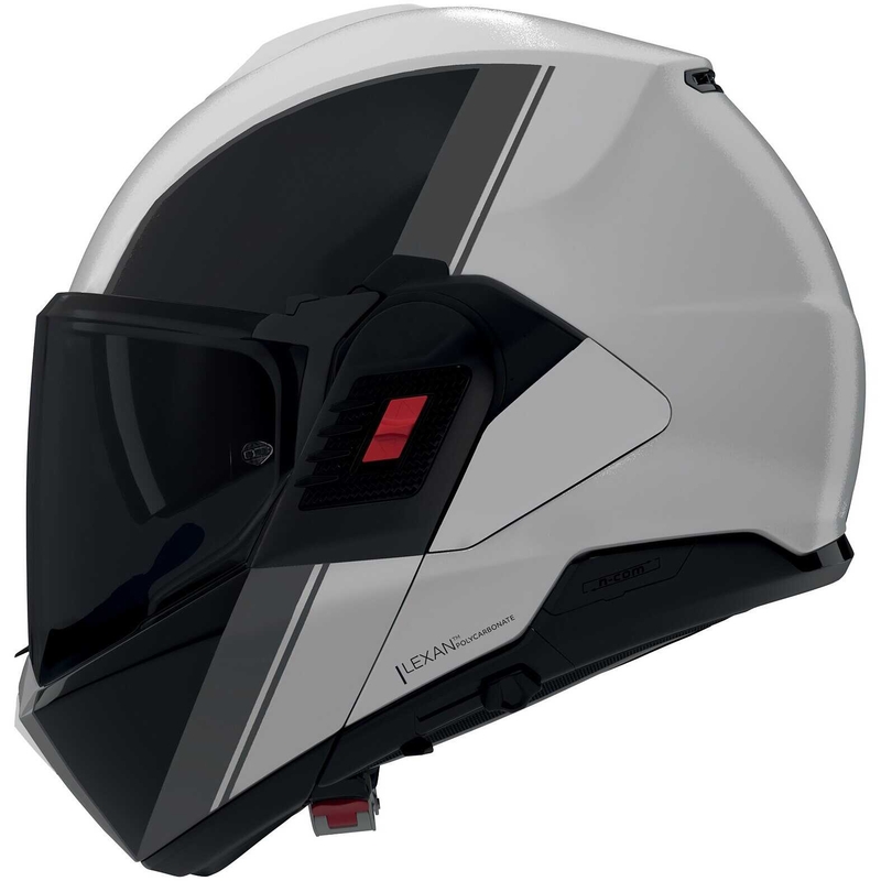 Casco de moto abatible Nolan N120-1 Verniciatura Speciale 356 negro perla brillante y gris