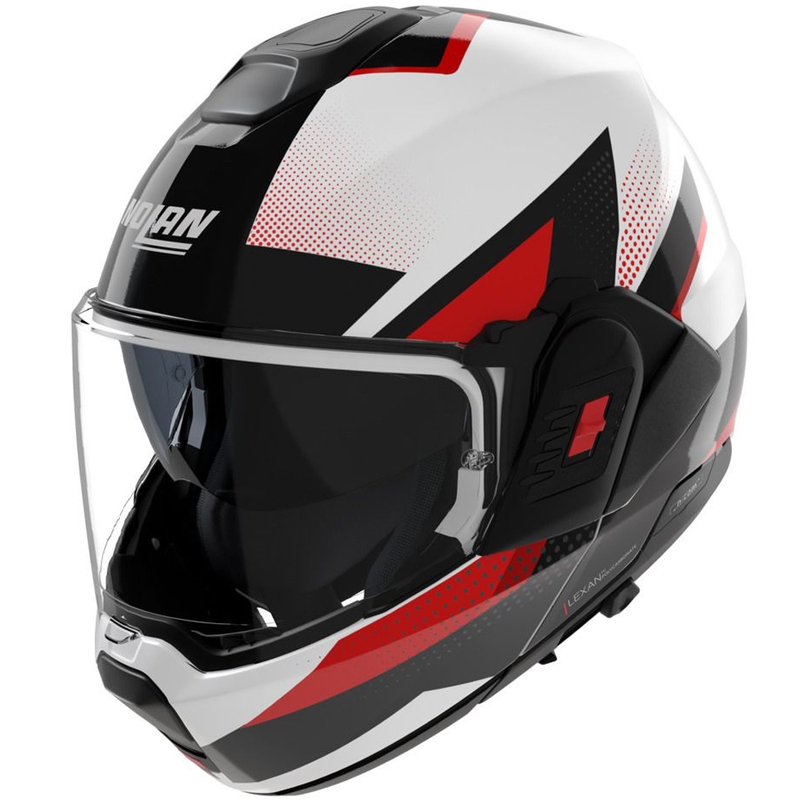 Casco de moto abatible Nolan N120-1 Ciclone 363 blanco-negro-rojo