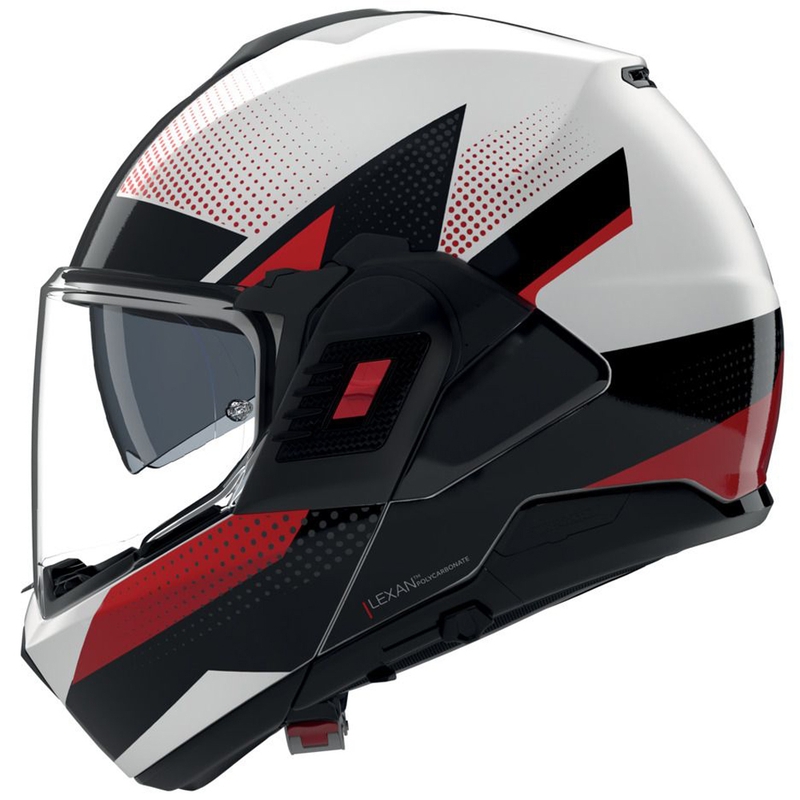 Casco de moto abatible Nolan N120-1 Ciclone 363 blanco-negro-rojo