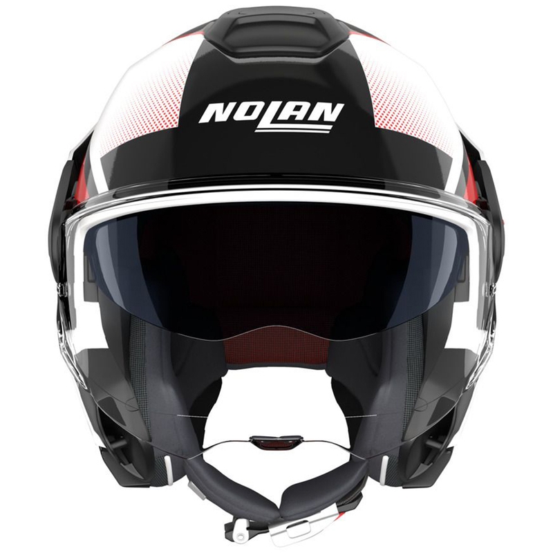 Casco de moto abatible Nolan N120-1 Ciclone 363 blanco-negro-rojo