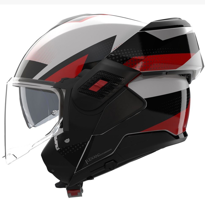 Casco de moto abatible Nolan N120-1 Ciclone 363 blanco-negro-rojo