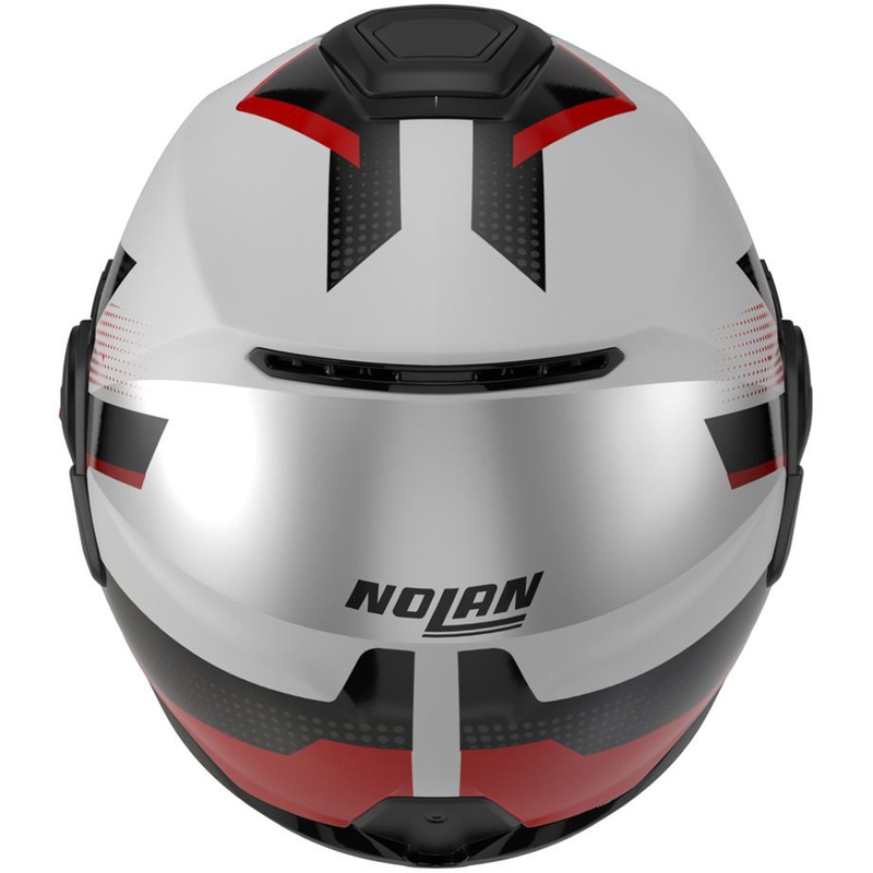 Casco de moto abatible Nolan N120-1 Ciclone 363 blanco-negro-rojo