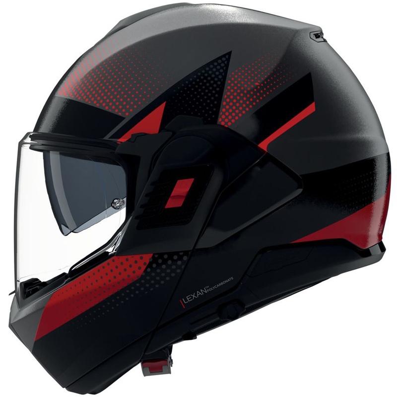 Casco de moto abatible Nolan N120-1 Ciclone 364 gris-negro-rojo