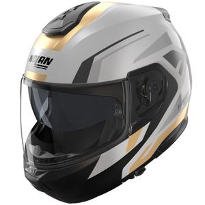Casco de moto abatible Nolan N100-6 Cinetico N-COM 360 gris mate-negro-antracita-dorado