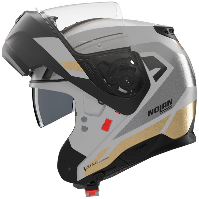 Casco de moto abatible Nolan N100-6 Cinetico N-COM 360 gris mate-negro-antracita-dorado