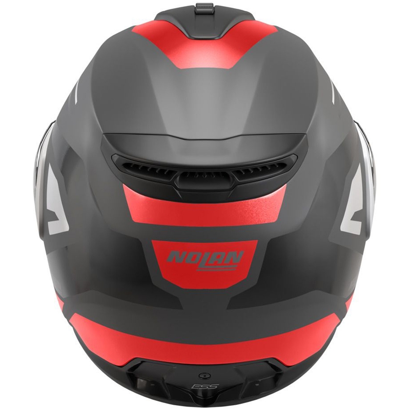 Casco de moto abatible Nolan N100-6 Cinetico N-COM 361 gris mate-blanco-rojo