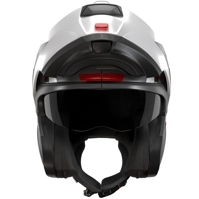 Casco de moto abatible Nolan N100-6 Cinetico N-COM 361 gris mate-blanco-rojo