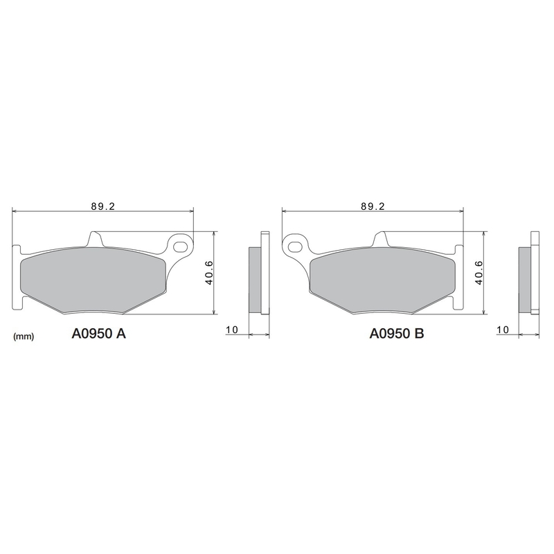 Pastillas de freno NISSIN compuesto semimetálico 89,2x40,6x10 mm 2 uds