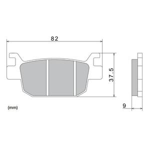 Pastillas de freno NISSIN compuesto semimetálico 82x37,5x9 mm 2 uds