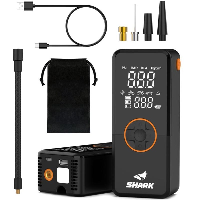 Compresor de batería con power bank SHARK BP-150 negro