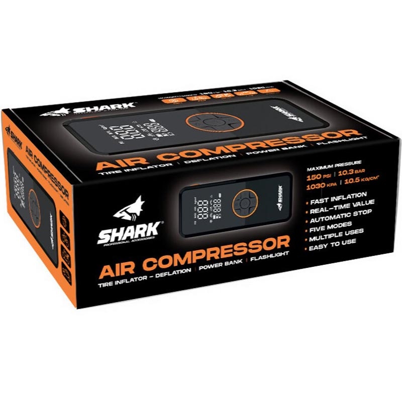 Compresor de batería con power bank SHARK BP-150 negro