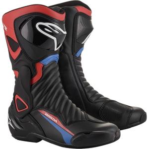 Botas de moto Alpinestars S-MX 6 Honda Collection Negro-Rojo-Azul-Blanco