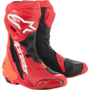 Botas de moto Alpinestars Supertech R Vented rojo fluo-rojo