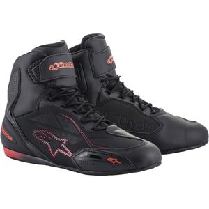Botas de moto Alpinestars Faster 3 Drystar negro-rojo fluorescente