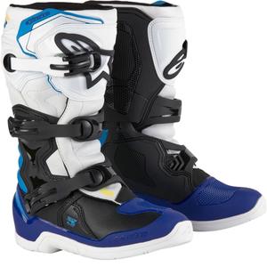 Botas de moto Alpinestars Tech 3S Youth Blanco-Negro-Azul para niños