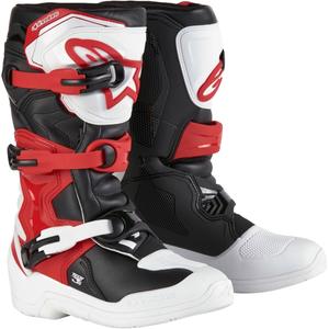 Botas de moto Alpinestars Tech 3S Youth Blanco-Negro-Rojo para niños