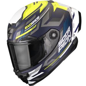 Casco integral de moto Scorpion EXO-RACE Air Kobra FIM2 azul mate-amarillo fluo