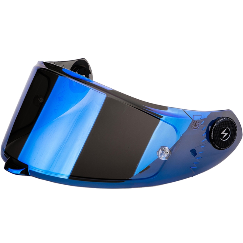 Visera Scorpion KDS-F-04 para cascos EXO-RACE Air, azul espejo