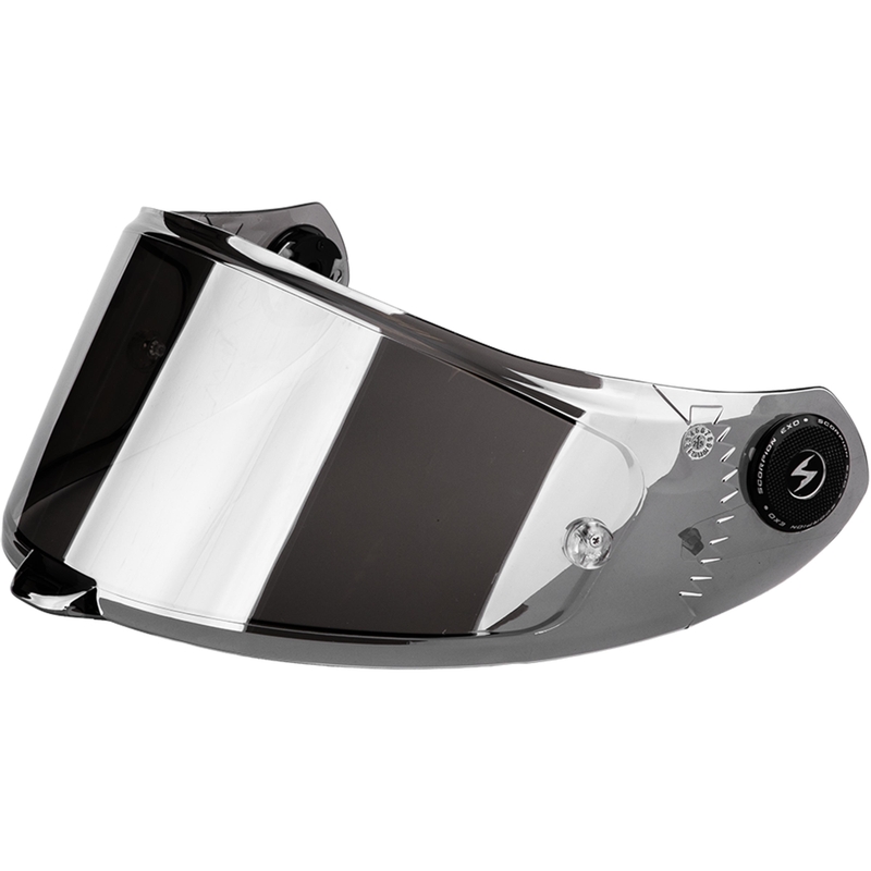 Visera Scorpion KDS-F-04 para cascos EXO-RACE Air, color plata espejo